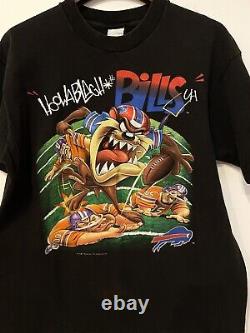 Super rare vintage Buffalo Bills Taz t shirt warner Bros brothers L NFL 1994