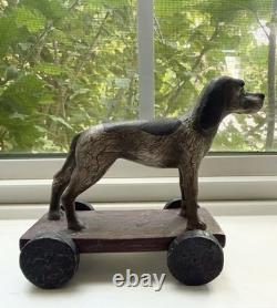 Super rare vintage Christopher Blake Bird Dog Animal Toy on Wheels Department 56