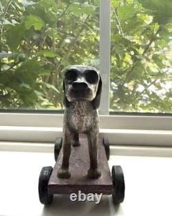 Super rare vintage Christopher Blake Bird Dog Animal Toy on Wheels Department 56