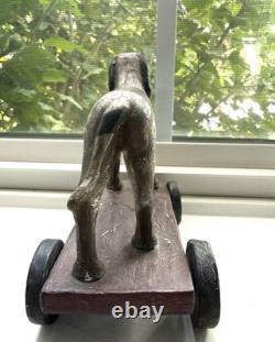 Super rare vintage Christopher Blake Bird Dog Animal Toy on Wheels Department 56