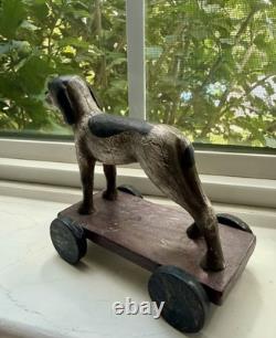 Super rare vintage Christopher Blake Bird Dog Animal Toy on Wheels Department 56