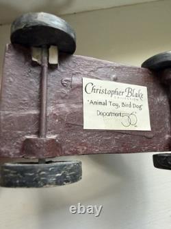 Super rare vintage Christopher Blake Bird Dog Animal Toy on Wheels Department 56