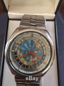 Super rare vintage Edox Geoscope World Timer GMT 100/. Genuine