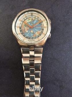 Super rare vintage Edox Geoscope World Timer GMT 100/. Genuine