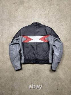 Super rare vintage iXS racing leather biker jacket size 50