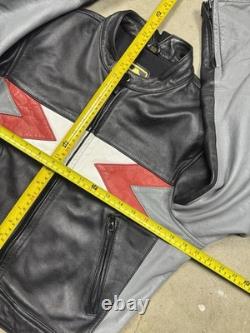 Super rare vintage iXS racing leather biker jacket size 50