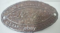 Super rare vintage sign Allen Alderson and Co. Alexandria Cairo Egypt Britain
