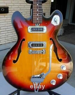 Teisco EP-10T Vintage Guitar Semi-Hollow 1967 Very Good, Clean Super Rare