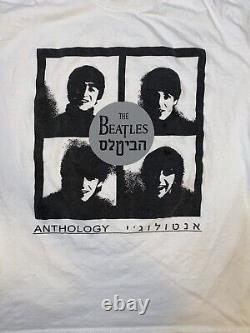 The Beatles Anthology Hebrew Israel Super Rare Vintage T Shirt 90s Band Tour Tee
