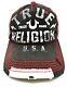 True Religion Distressed Trucker Hat Black Grey Adjustable Super RARE Vintage