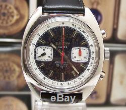 V Rare Vintage 60's/70's Cauny Prima Valjoux 7733 Chronograph Watch Super Dial