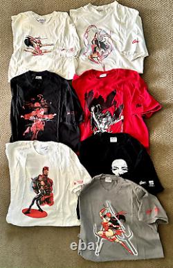 VINTAGE RARE Graphitti Designs Elektra Shirts Adult XL Marvel Comics 7 Total