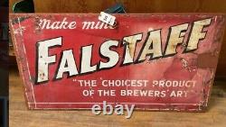 VINTAGE SUPER RARE 1930s FALSTAFF BEER SIGN 32x60