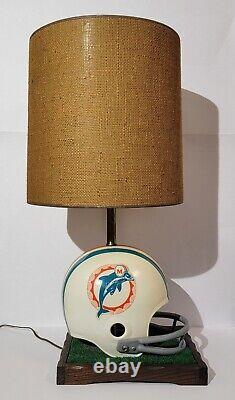 VINTAGE SUPER RARE 1976 Miami Dolphins RIDDELL FULL SIZE Helmet Lamp WORKS