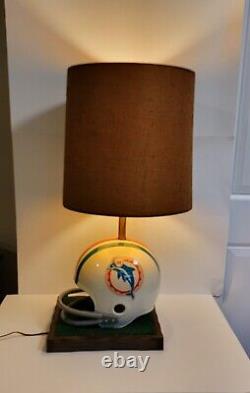 VINTAGE SUPER RARE 1976 Miami Dolphins RIDDELL FULL SIZE Helmet Lamp WORKS