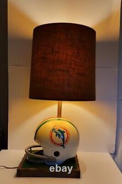 VINTAGE SUPER RARE 1976 Miami Dolphins RIDDELL FULL SIZE Helmet Lamp WORKS