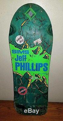 VINTAGE SUPER RARE 1ST SERIES 1980s SIMS JEFF PHILLIPS BREAK OUT SKATEBOARD DECK