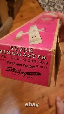 VINTAGE Sterling SUPER RINGMASTER STUNT CONTROL LINE MODEL AIRPLANE Rare KIT