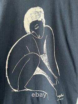 VINTAGE Super RARE Modigliani'03 Portrait Sketch T-Shirt / Medium / Black Art