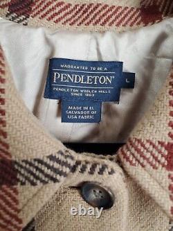 VTG Pendleton Men shirt jacket Brown Casual super rare vintage 100% wool Sz L
