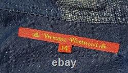 VTG Vivienne Westwood F/W 1992 Marlene Dietrich Print Indigo Denim Shirt RARE