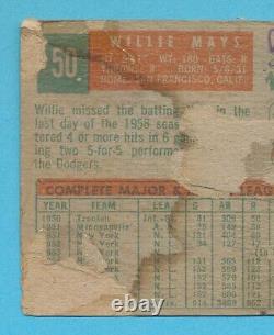 Venezuelan Willie Mays Hof 1959 Venezuela Topps #50 Rare Vintage Poor Tphlc-261