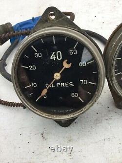 Very Rare Vintage Dash Stewart Warner 2 5/8 1933 Auburn Temp Oil Gauge Scta Trog