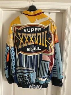 Very Rare Vintage Jeff Hamilton Super Bowl Leather Jacket Limited XXXVIII