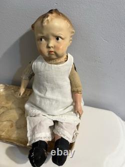 Vintage 1930's Super rare composition, Effanbee Grumpy doll 12 Original Finish