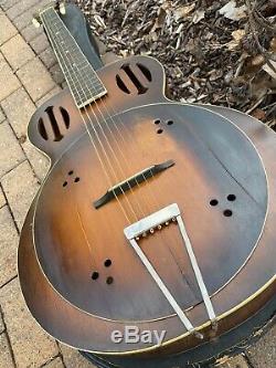 Vintage 1934 Kay Wood Amplifying Guitar Estate Find With Case Super Rare