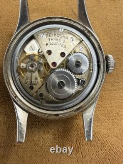 Vintage 1950s Seiko Super Rare S-Logo Tuxedo Dial Seikosha 3 Adjusted Move