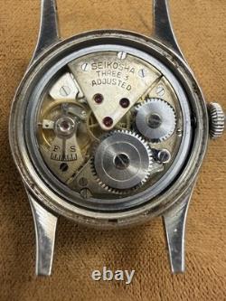 Vintage 1950s Seiko Super Rare S-Logo Tuxedo Dial Seikosha 3 Adjusted Move