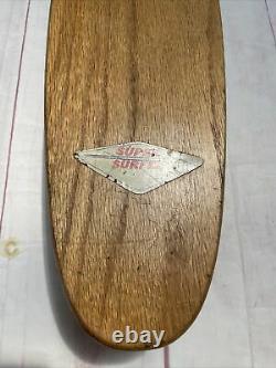 Vintage 1960's Hobie Super Surfer Skateboard Clay Wheels Trucks Oak Wooden Rare