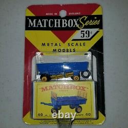 Vintage 1964 Matchbox Lesney #40 Hay Trailer Super Rare in Blister Pack