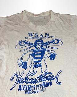 Vintage 1975 WSAN The Sensational Alex Harvey Band Concert T-Shirt Super Rare