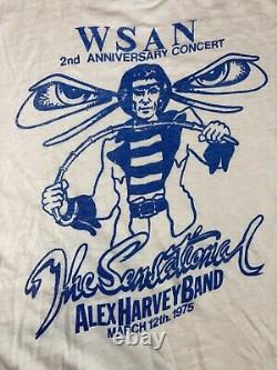 Vintage 1975 WSAN The Sensational Alex Harvey Band Concert T-Shirt Super Rare