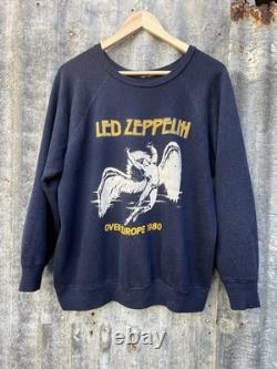 Vintage 1980 Led Zeppelin Over Europe Last Tour Sweatshirt Super Rare Sz XL