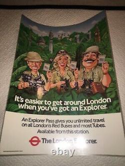 Vintage (1983) London Explorer Original'tube' Advertising Posters Rare Super