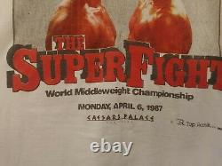Vintage 1987 Boxing T-Shirt Tee Hagler Vs Leonard The Super Fight Large RARE