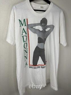 Vintage 1987 Madonna Tour Shirt Sz XXL Wht Single Stitch Screen Stars Super Rare