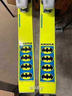 Vintage 1989 Kastle Batman DC Comics Skis Salomon 447 Bindings Super Rare 55