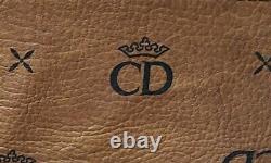 Vintage 1990s Max Clutch Brown Monogram CD Leather SUPER Rare Style