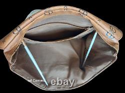 Vintage 1990s Max Clutch Brown Monogram CD Leather SUPER Rare Style