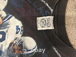 Vintage 1993 Dallas Cowboys AOP T-shirt Wild Oats Tag Super Rare