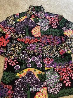 Vintage 60's Hippy Shirt Button Up Floral Flowers Psychedelic Nature Super Rare