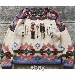 Vintage! 80's SUPER RARE! Ralph Lauren Country Native Sweater Cardigan L Japan