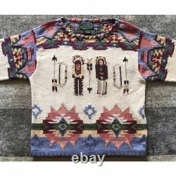 Vintage! 80's SUPER RARE! Ralph Lauren Country Native Sweater Cardigan L Japan