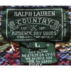 Vintage! 80's SUPER RARE! Ralph Lauren Country Native Sweater Cardigan L Japan