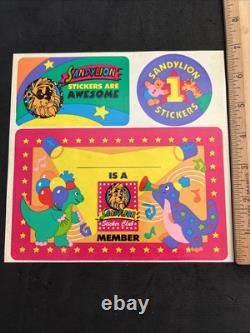 Vintage 80's Sandylion Sticker Club Member Sticker Sheet Super Rare & HTF