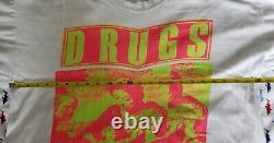 Vintage 80's THE FLAMING LIPS DRUGS HELPS XL Single Stitch T-Shirt Super Rare